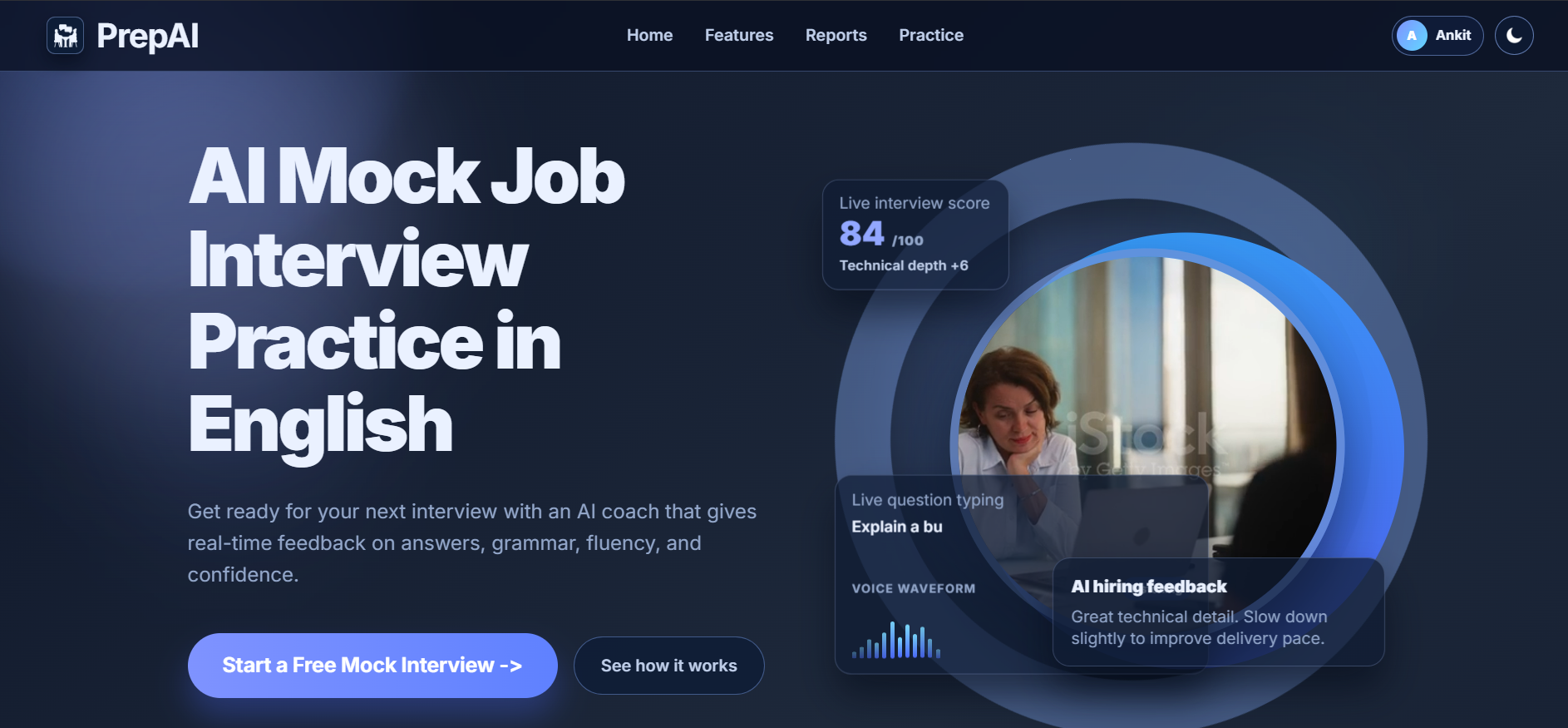 PrepAI - AI-Powered Mock Interview Platform